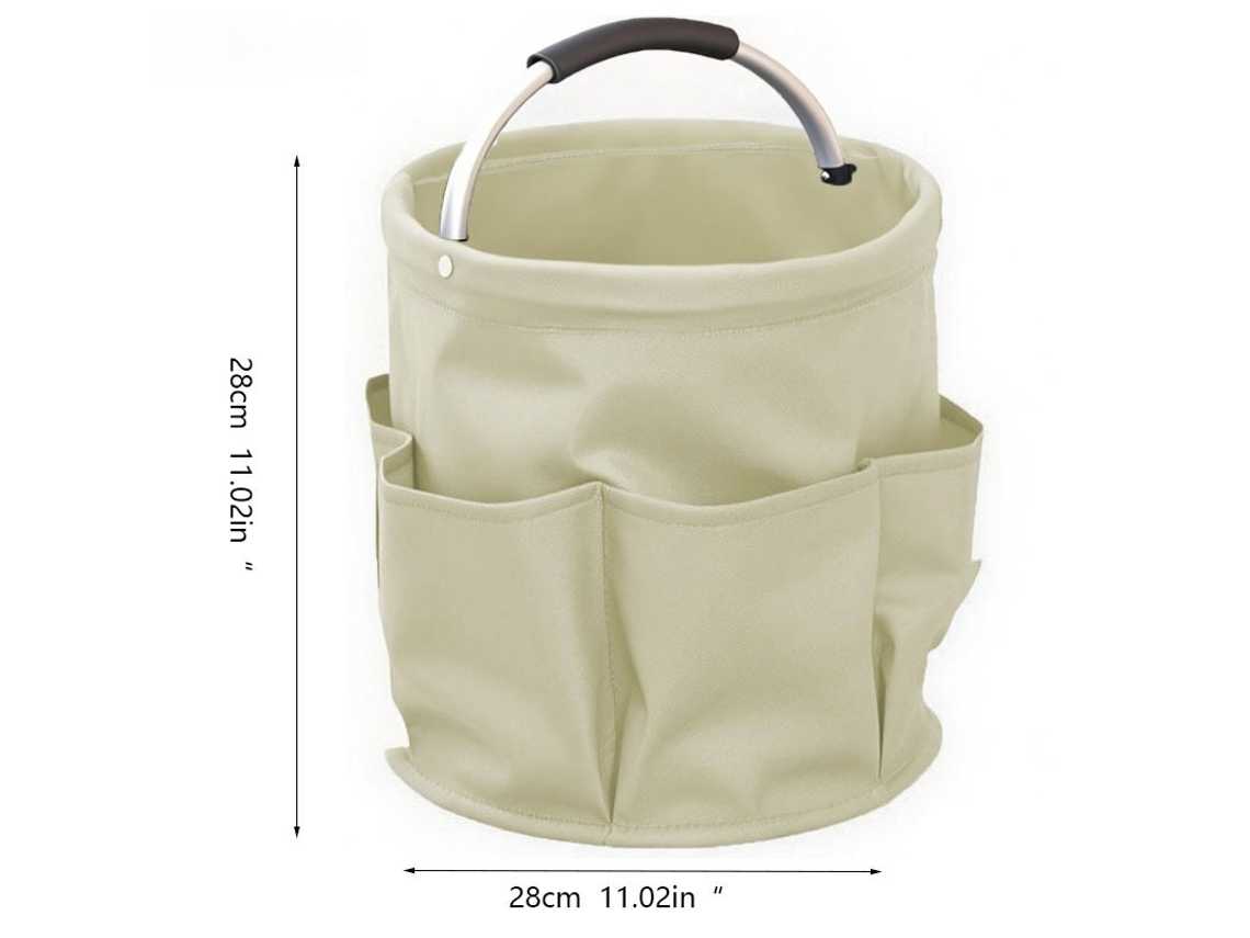 Cesta de almacenamiento plegable y portátil para camping, picnics y organización de herramientas (abierta / beige) Czhhmart