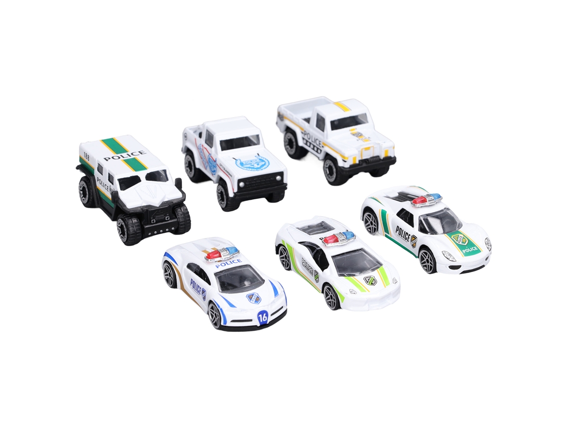 Conjunto De 6 Coches De Juguete Metálicos A Escala 1:64 - Vehículo De Patrulla Urbana Para Colección Infantil (a Partir De 3 Años)