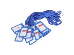 Juego De 20 Tarjeteros De Plástico De Doble Cara Con Cordón Para Estudiantes Y Empleados - Azul