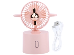 Ventilador de escritorio portátil con batería recargable por USB y cabezal oscilante para dormitorio y oficina - Rosa