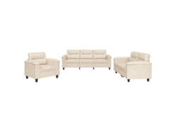 Maison Exclusive - Juego De Sofás Con Cojines 3 Piezas Tela Microfibra Beige