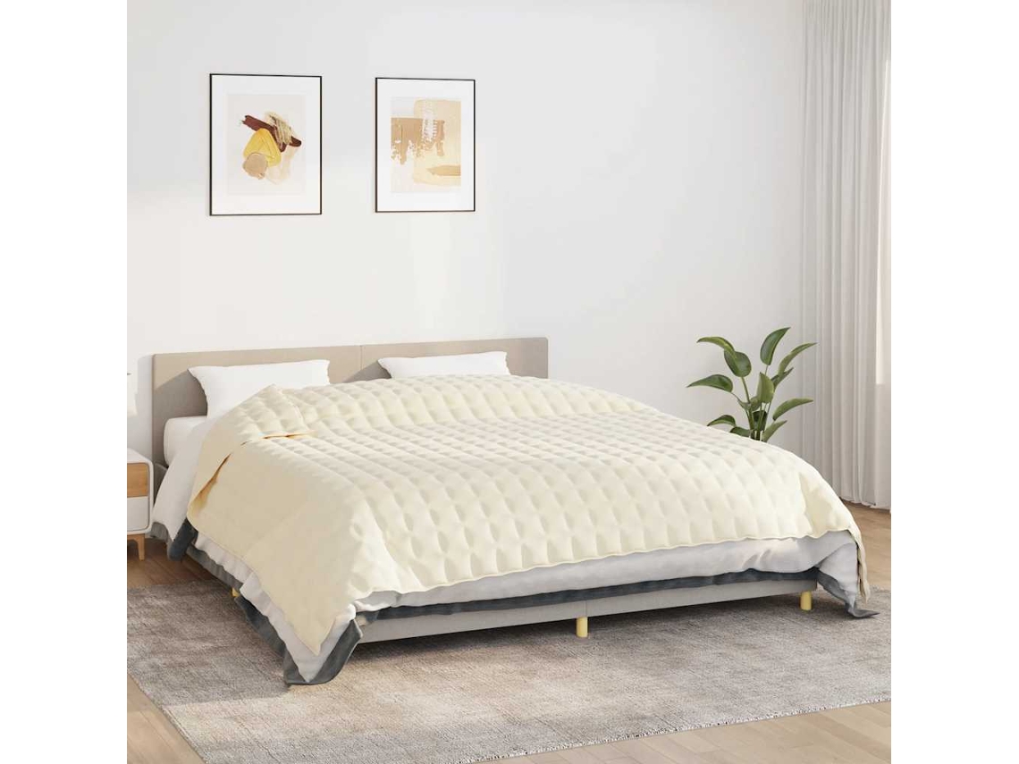 Manta Con Peso Tela Color Crema Claro 235x290 Cm 15 Kg