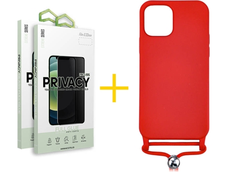 Carcasa + 2 Protectores de Pantalla para iPhone 12 Pro Max SKYHE Rojo