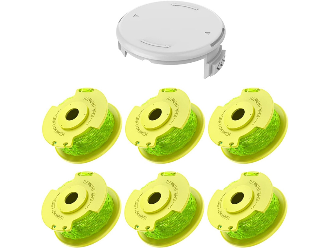 Paquete De 6 Carretes De Hilo Con 1 Tapa Para Desbrozadora Ryobi Ac80rl3/ac14hca Henten Home