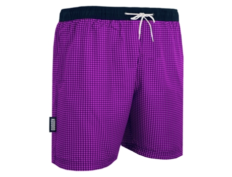 Bañador de hombre GUGGEN MOUNTAIN Style 6 a cuadros (Morado - XXL)
