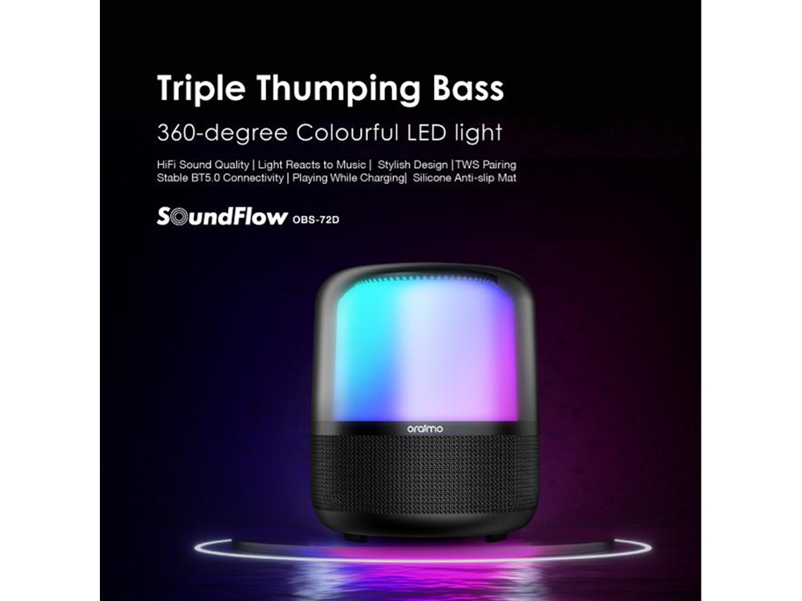 Oraimo Obs-72d Soundbar Inalámbrico Luz Colorida Bajo Triple Golpeante