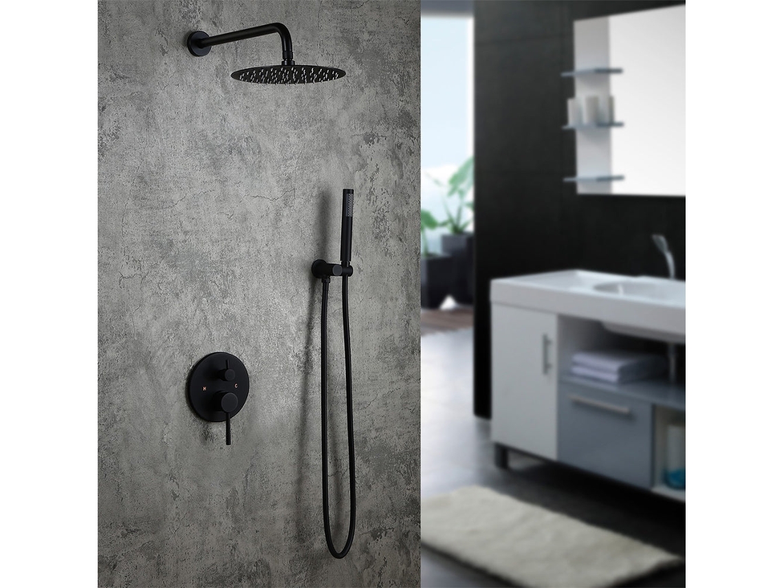 Columna De Ducha En Latón Negro Colección Cephise -sc86