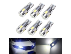 Bombilla Led T10 Blanca W5w Canbus 6-smd 5630 Super Brillante 194 168 Cuña 6 Unidades