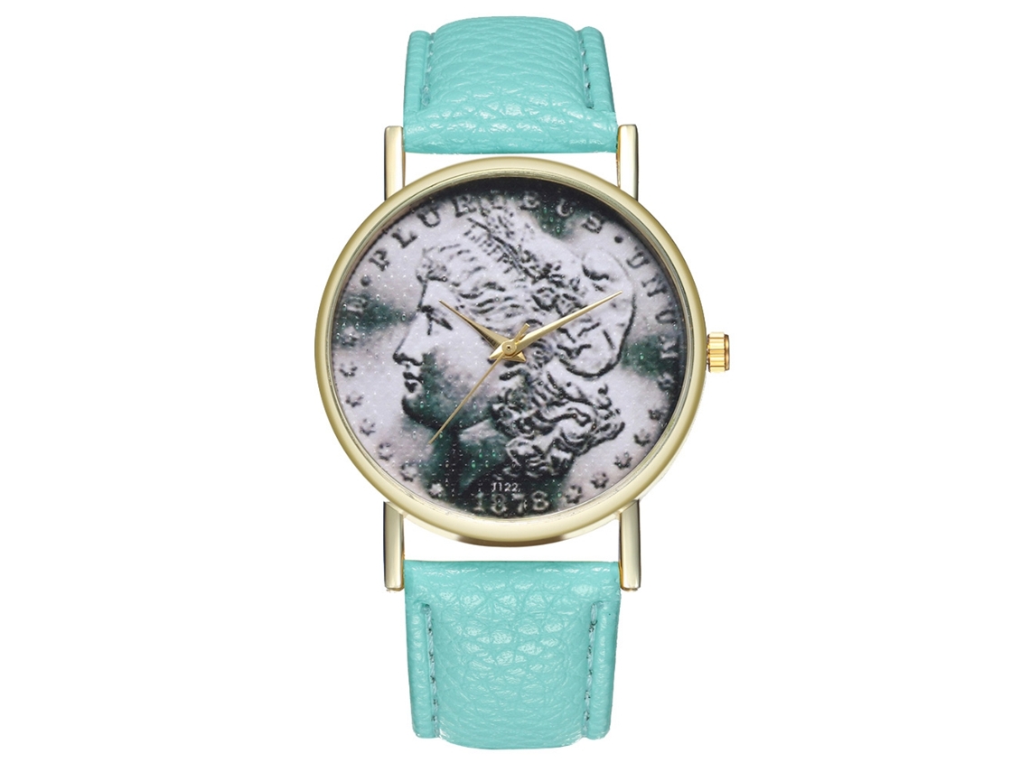 Reloj De Pulsera De Moda Para Mujer Con Correa De Piel Sintética Y Esfera Para Selfies (menta)