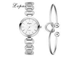 Elegante Reloj De Pulsera De Cuarzo Informal Para Mujer Con Diamantes De Imitación, Color Plata Y Blanco.
