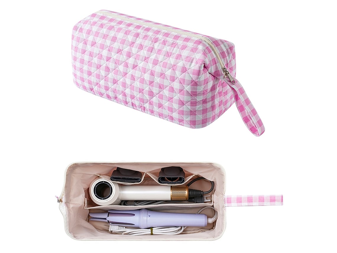 Bolsa Para Rizador Chrui Colgable Con Cremallera Y Divisiones Para Viaje (cuadros)