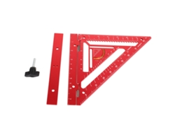 Regla triangular y transportador de ángulos de aluminio (medición y ubicación)