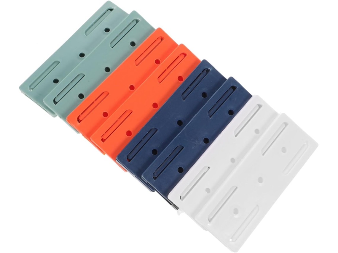 Soportes Regletas Enchufes Pared Autoadhesivos Juego 8 Piezas Requieren Perforación Plástico Resistente Blanco