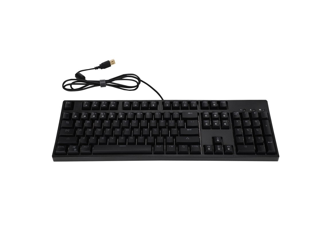 Teclado Mecânico Com Luz De Fundo Arco-íris 104 Teclas Fio Ergônomo Para Jogo E Escritório