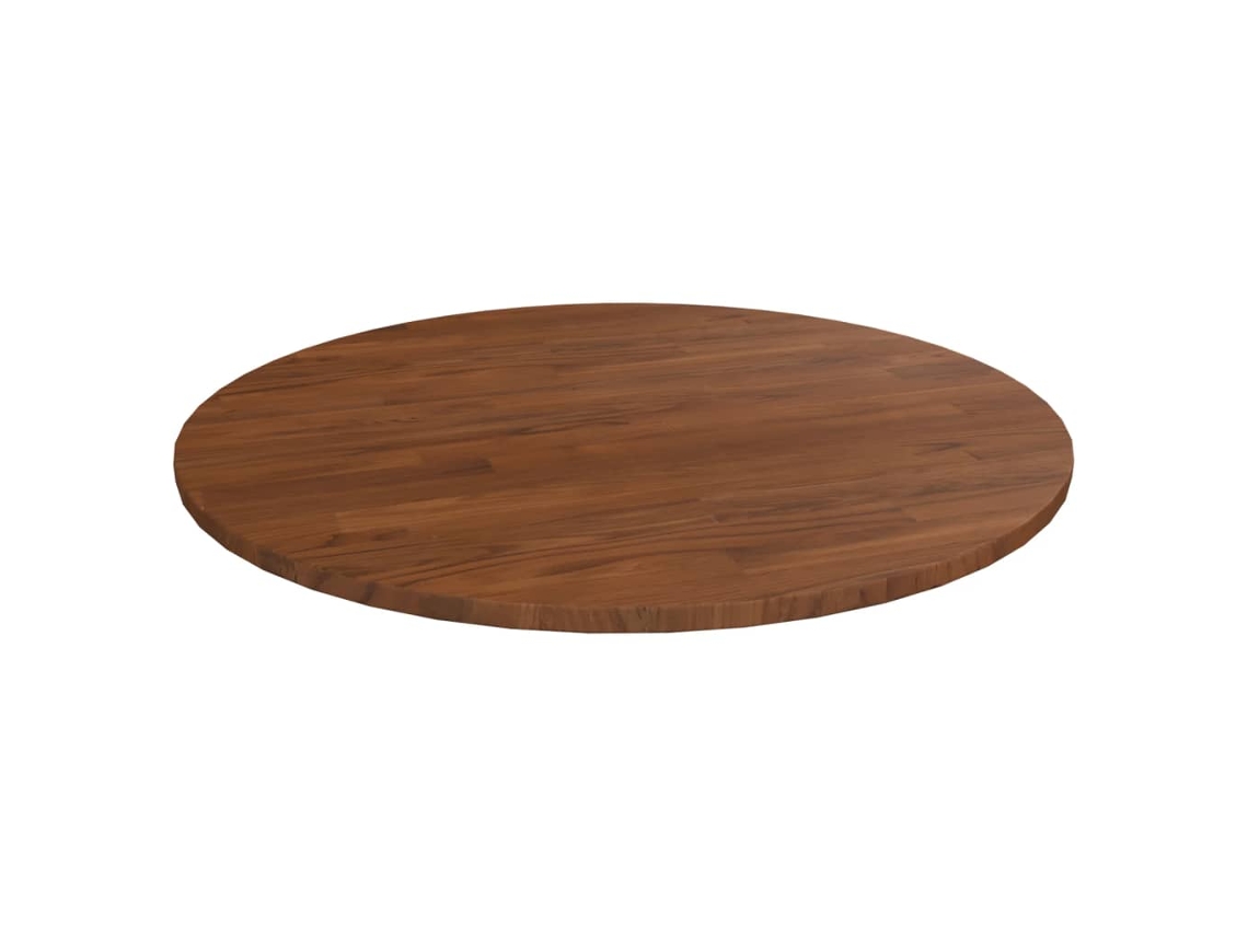 Tablero De Mesa Redonda Madera De Roble Marrón Oscuro Ø70x1,5cm