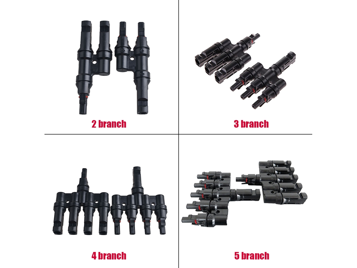 Conector En Y En Par Mmf+ffm Para Conexión En Paralelo De Paneles Solares, Ip67 Resistente A Los Rayos Uv.
