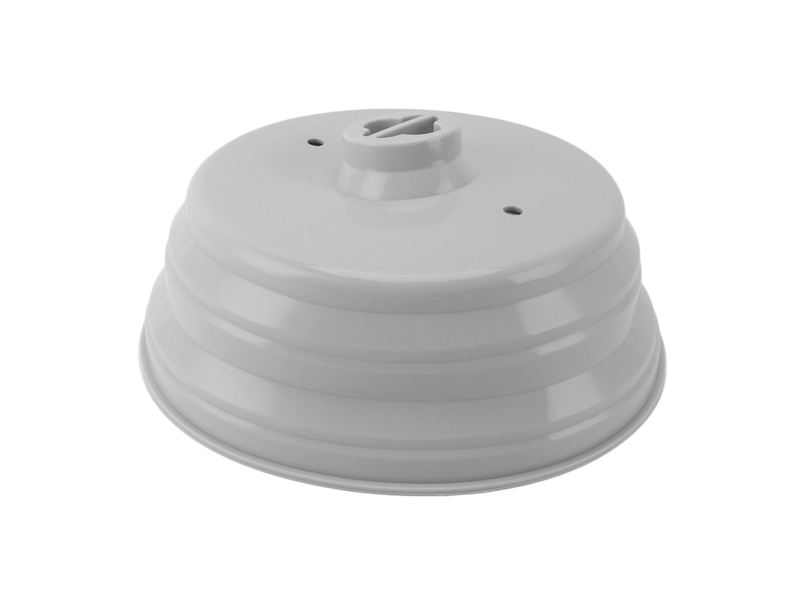 Tapa De Silicona Ajustable Para Microondas De 20-26 Cm, Antisalpicaduras, Apta Para Lavavajillas, Con Asa, Color Gris Oscuro.