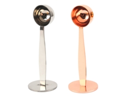 (Juego de 2/cucharas medidoras de acero inoxidable con mango - Cuchara prensadora de café plateada (en caja) + Cuchara prensadora de café de oro rosa (en caja)) AURUM