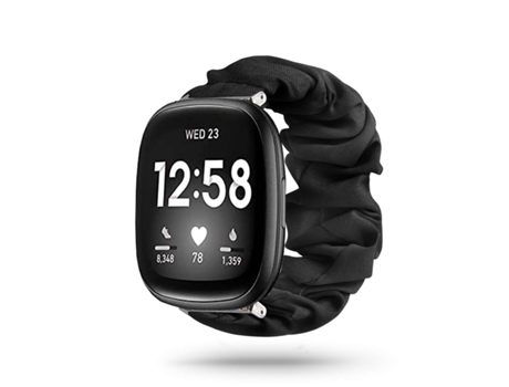 Correa Fitbit Versa Pulsera Scrunchie Negro