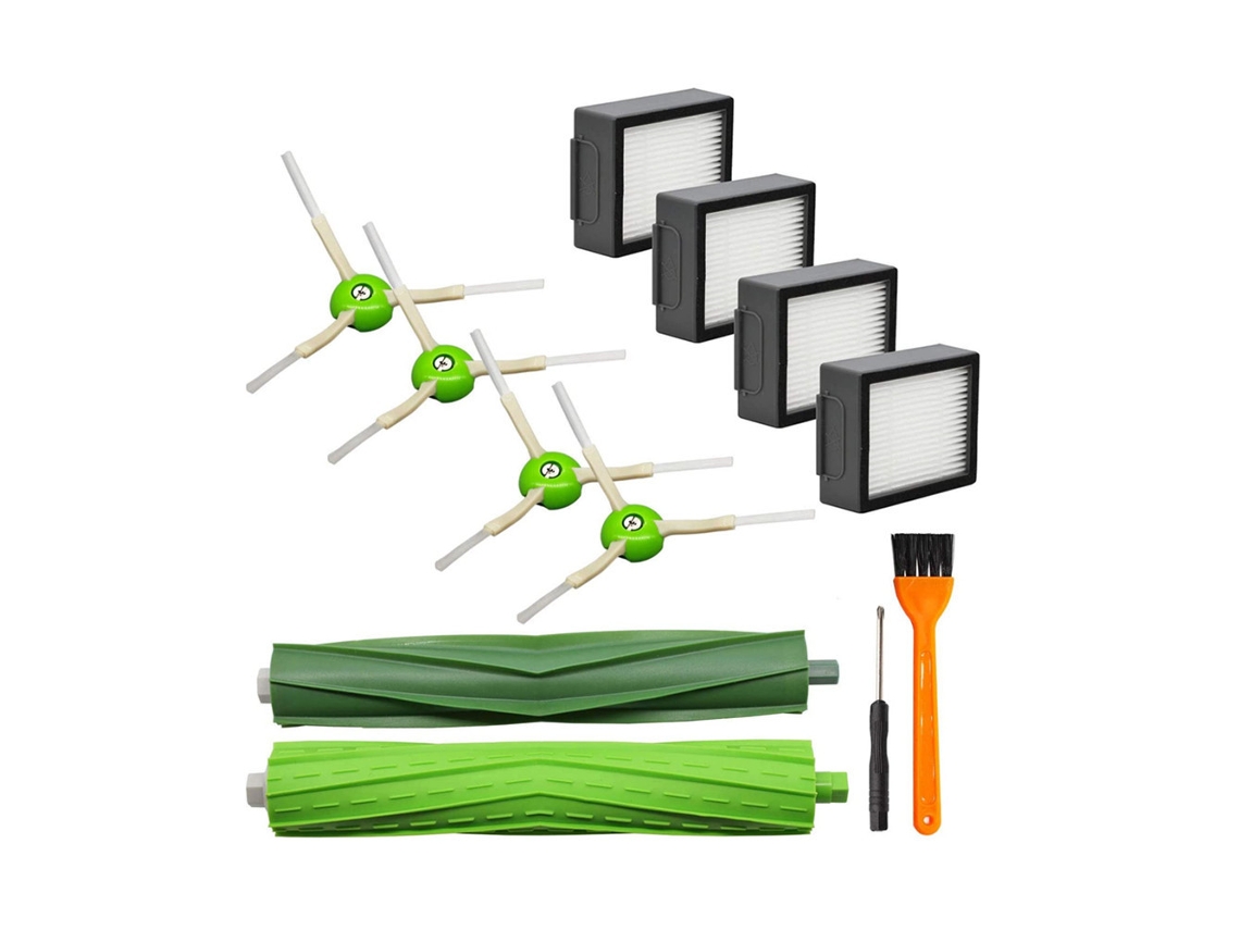 12 Piezas De Repuesto Compatibles Con Irobot I7, I7+, E5, E6: Cepillos Principales, Cepillos Laterales, Filtros