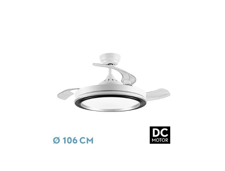 Ventilador DC Picolo 72W Blanco/Negro 6226lm FABRILAMP