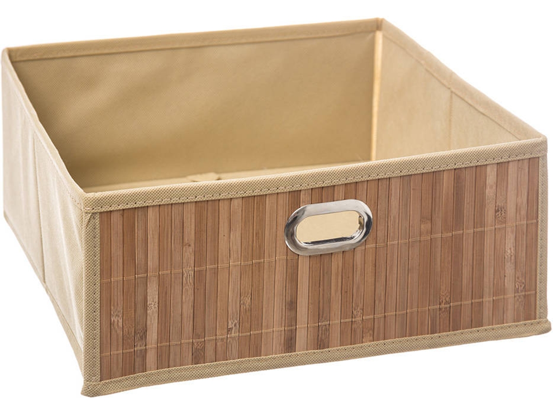 Cesta para Baño EDM Móvil Bambú Natural 31X31X13.5Cm