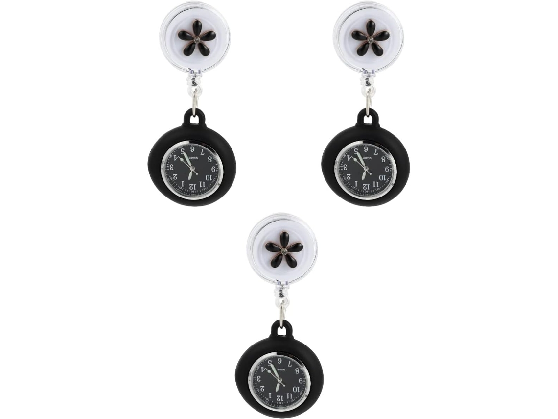 Soporte Retráctil Reloj Enfermera Diseño Flores Árabes Bonito Decorativo Mecanismo Encantador Práctico