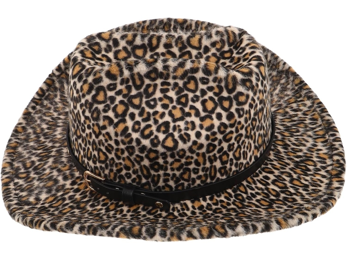 Sombrero De Vaquero/vaquera Con Estampado De Leopardo, Disfraz Unisex Para Festivales Del Oeste.