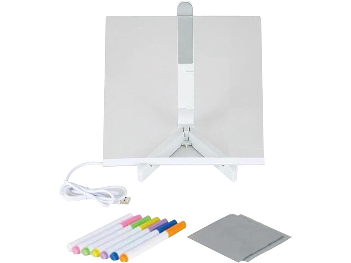 Tablero Led Notas 15x15 Acrílico Con 7 Rotuladores Colores