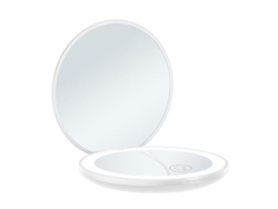 2026-linjou Espejo Compacto Recargable 3.5" Con Led 1x/10x Ajuste De Brillo Luminoso Portátil Blanco
