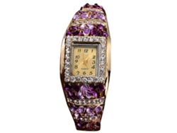 Reloj De Pulsera De Cuarzo Para Mujer Con Diamantes De Imitación Y Flores Caladas 2