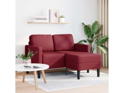Maison Exclusive - Sofá De 2 Plazas Con Chaise Longue En Forma De L, Color Rojo Vino, 125 Cm, Piel Sintética