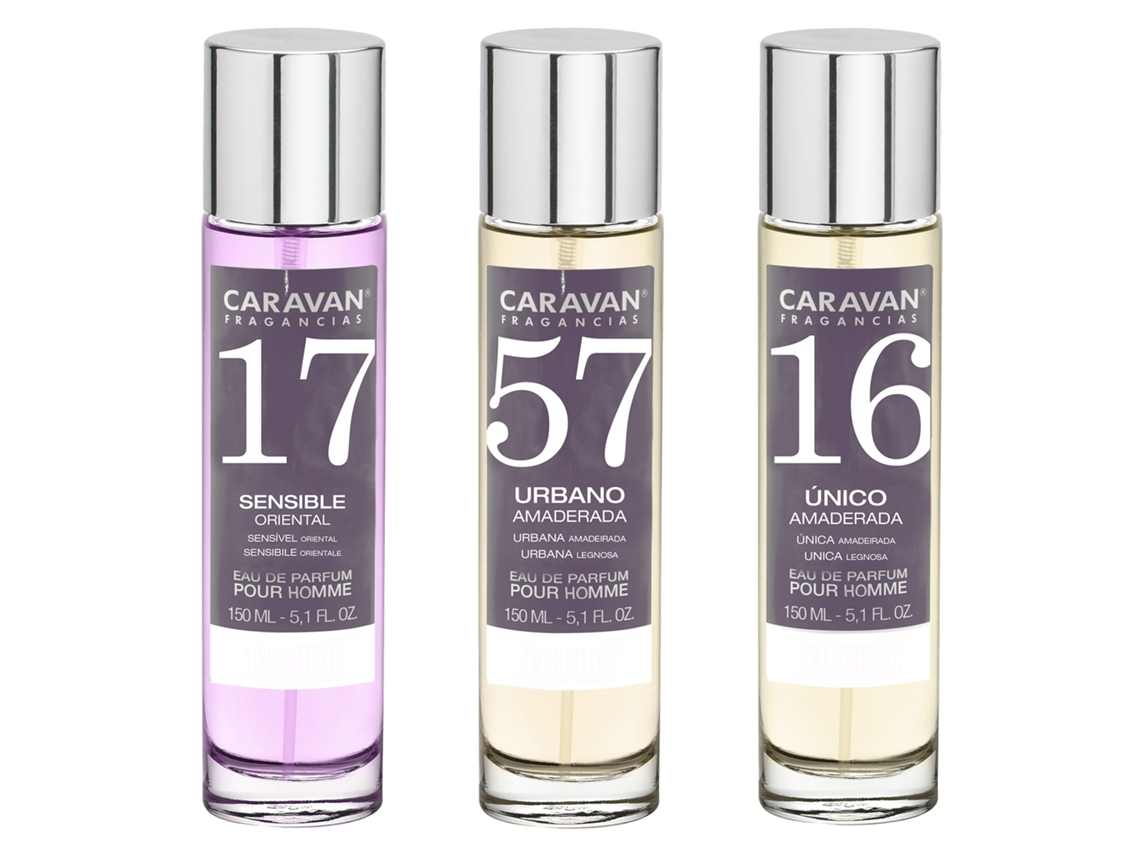3x CARAVAN Perfume de Hombre Nº57 Nº17 Nº16 - 150ml