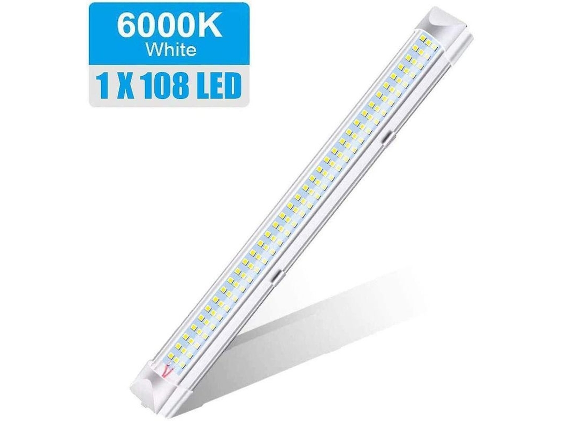 Bombilla LED para interior de coche, 108 SMD, 2200 lm, 12 V, 8 W, 330 mm, con interruptor de encendido/apagado, alto brillo.