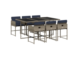 Maison Exclusive - Conjunto De Comedor De Jardín De 7 Piezas Con Cojines, Poliratán Gris