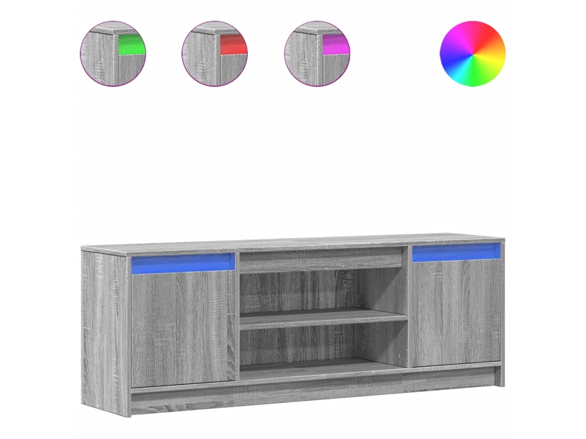 Maison Exclusive - Mueble De Tv Led Madera Ingeniería Gris Sonoma 139,5x34x50 Cm