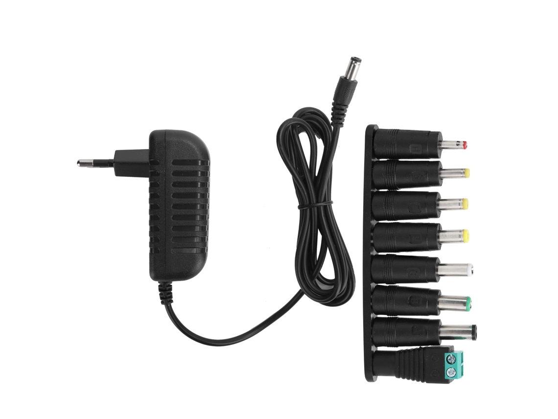 Adaptador De Fonte 12v 2a Para Fitas Led Com 8 Plugues Dc Conversíveis Plug Ue 100‑240v