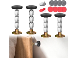 4 Calzos Anti-bamboleo Plata Ajustables 30-110mm Para Cama/sofá