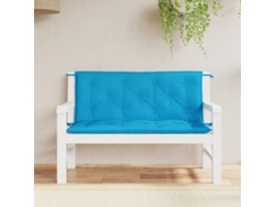 Cojines De Banco De Jardín 2 Uds Azul Claro 120x50x7 Cm
