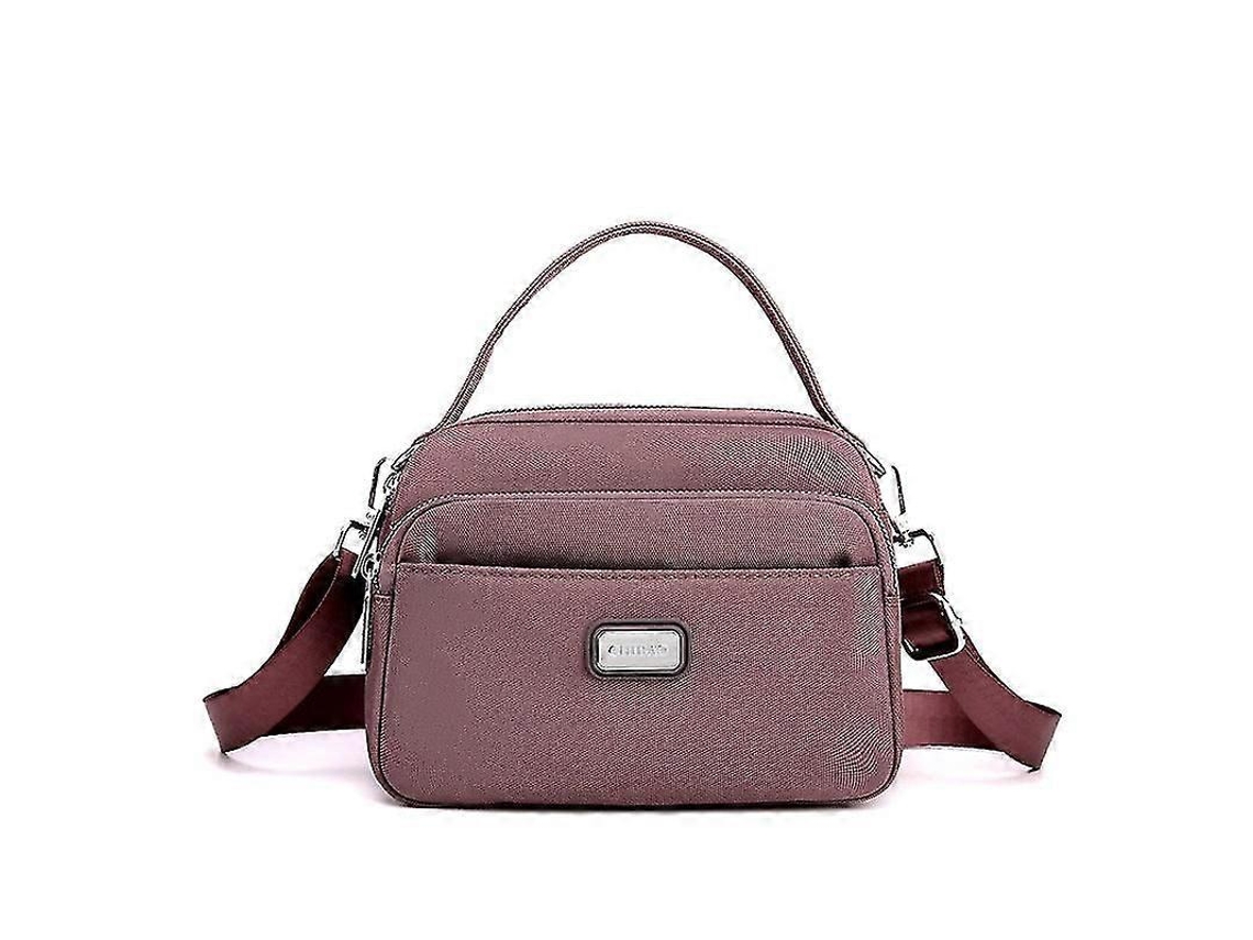 Bolso bandolera informal para mujer, de gran capacidad, con múltiples compartimentos, color marrón, Lalamoli