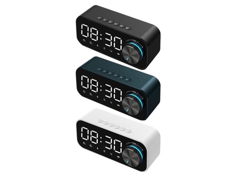 Reloj HURRISE con Altavoz Radio Reloj Digital Reproductor de Video 2 Hojas de Sierra Pequeñas y 2 Hojas de Sierra Grandes