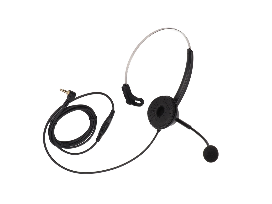 Fone De Ouvido Unilateral H360-3.5va Com Cancelamento De Ruído Ajuste De Volume Plugue 3.5mm Preto