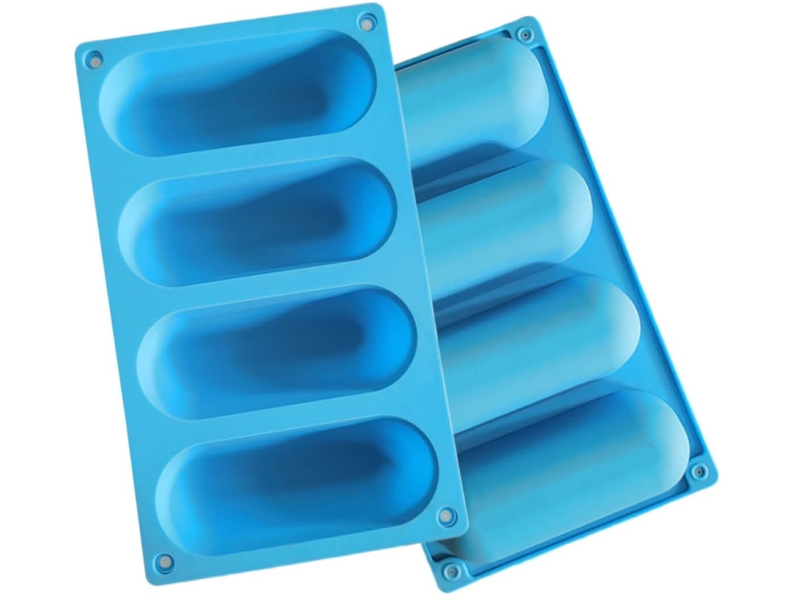 Té, 2 Moldes De Silicona Para Panecillos De Perrito Caliente Para Hornear Pastel De Ciruela