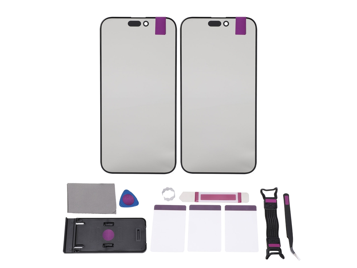 2 Piezas De Cristal Frontal Externo Para Ios 15 Pro Maximum Con Adhesivo Oca Y Kit De Reparación
