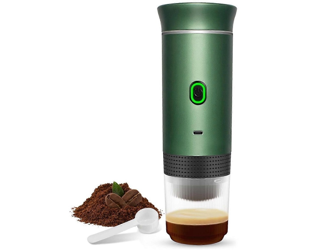 Cafetera eléctrica portátil para camping, color verde