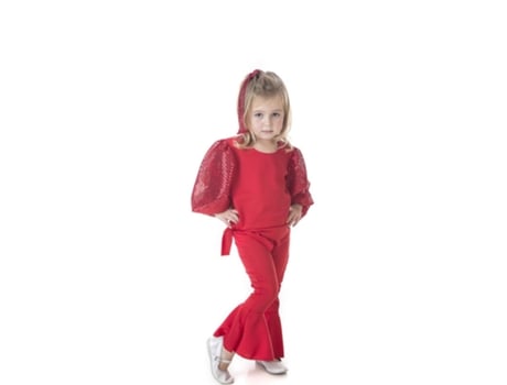 Disfraz de Niña CREACIONES LLOPIS raffaella carrà rojo (Tam.: 7-9 anos)