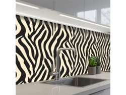 Salpicaderos De Cocina Cebra - Estampado - Clásico - Negro 200x80 Cm