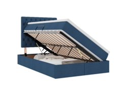 Maison Exclusive - Cama Con Almacenamiento Y Led Azul 120 X 200 Cm Poliéster