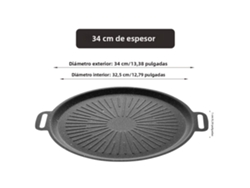 Sartén redonda antideslizante de 34 cm para barbacoa MDUG