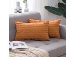 2026-2 Fundas De Almohada Decorativas Boho Lino Estampado Jacquard Naranja 12x20 Pulgadas Para Sofa Sala Dormitorio